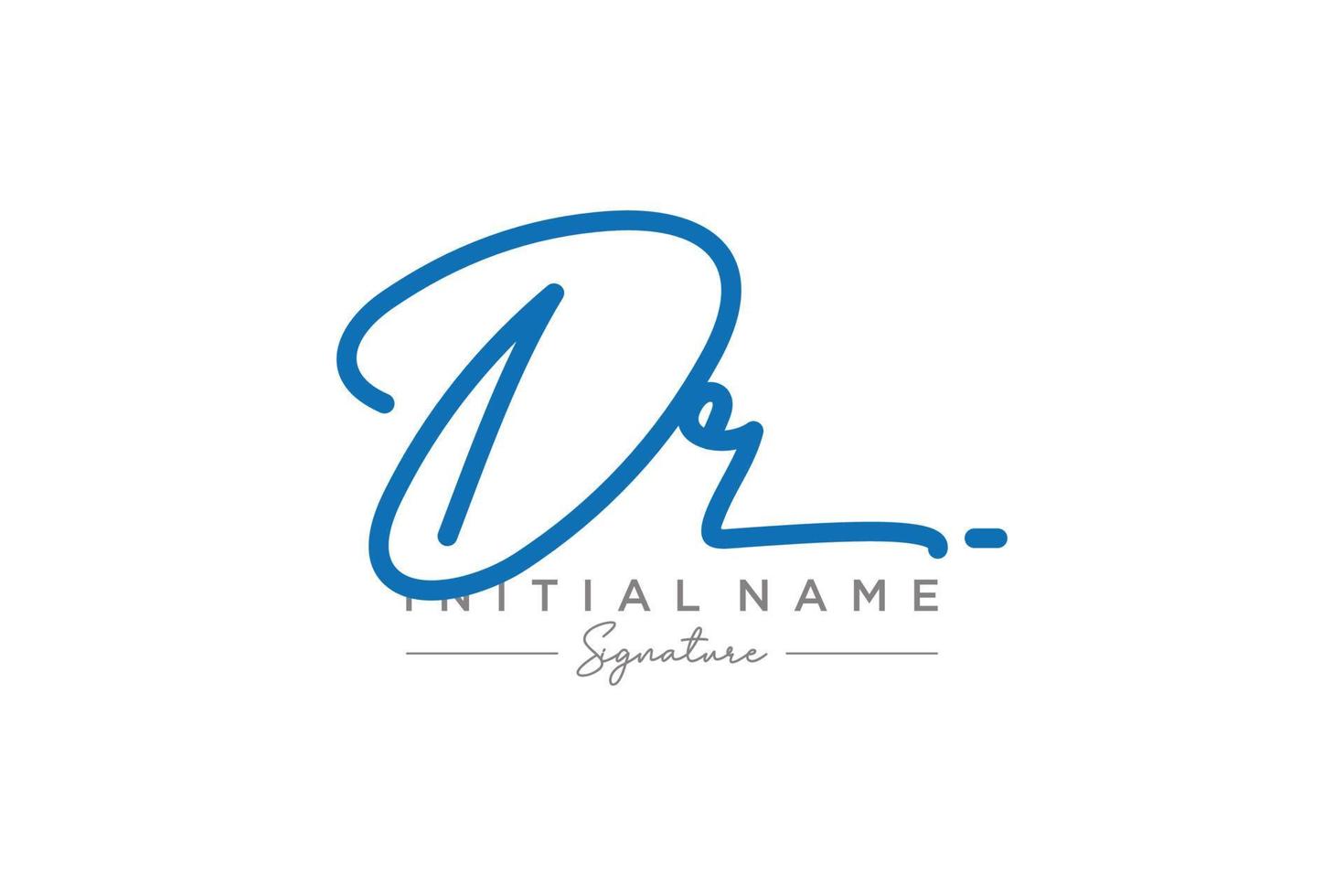 Initial DR signature logo template vector. Hand drawn Calligraphy lettering Vector illustration.