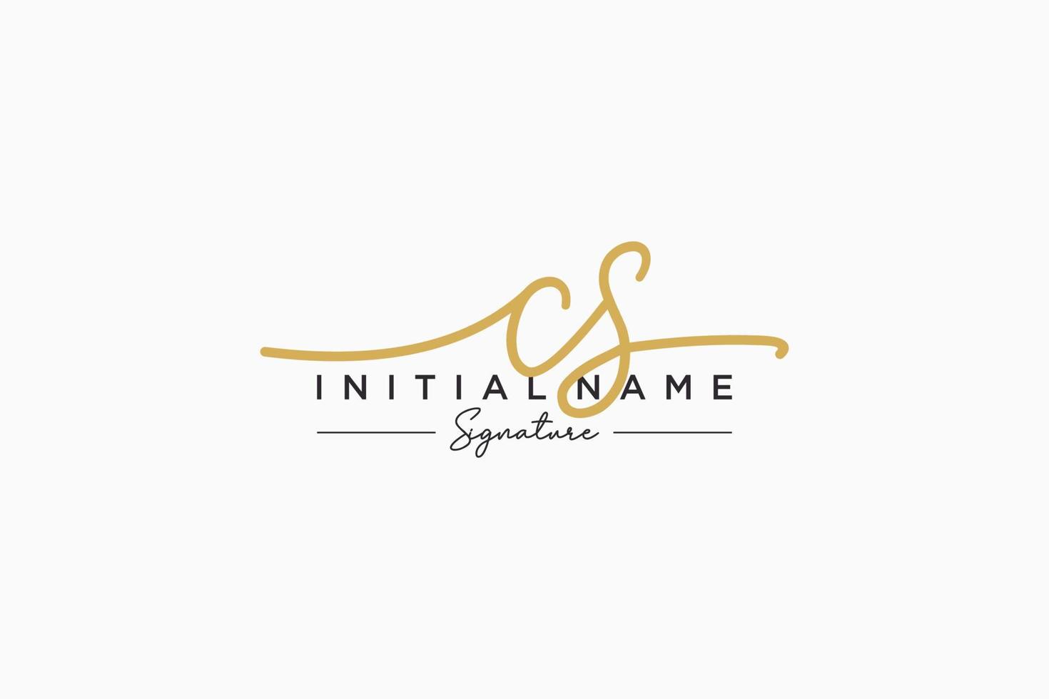 Initial CS signature logo template vector. Hand drawn Calligraphy lettering Vector illustration.