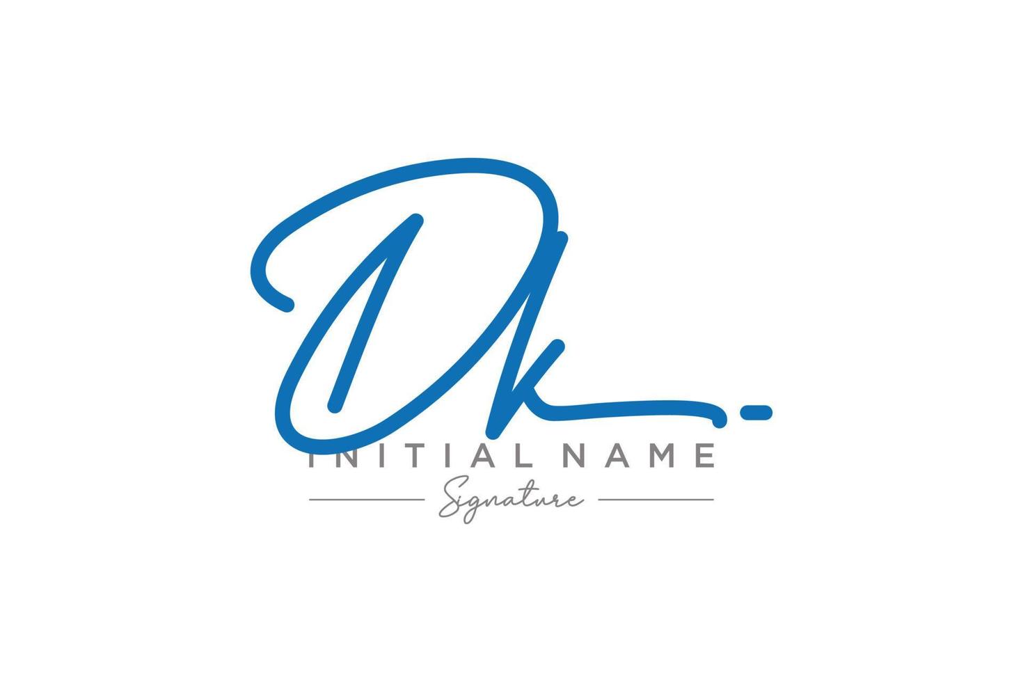 Initial DK signature logo template vector. Hand drawn Calligraphy lettering Vector illustration.