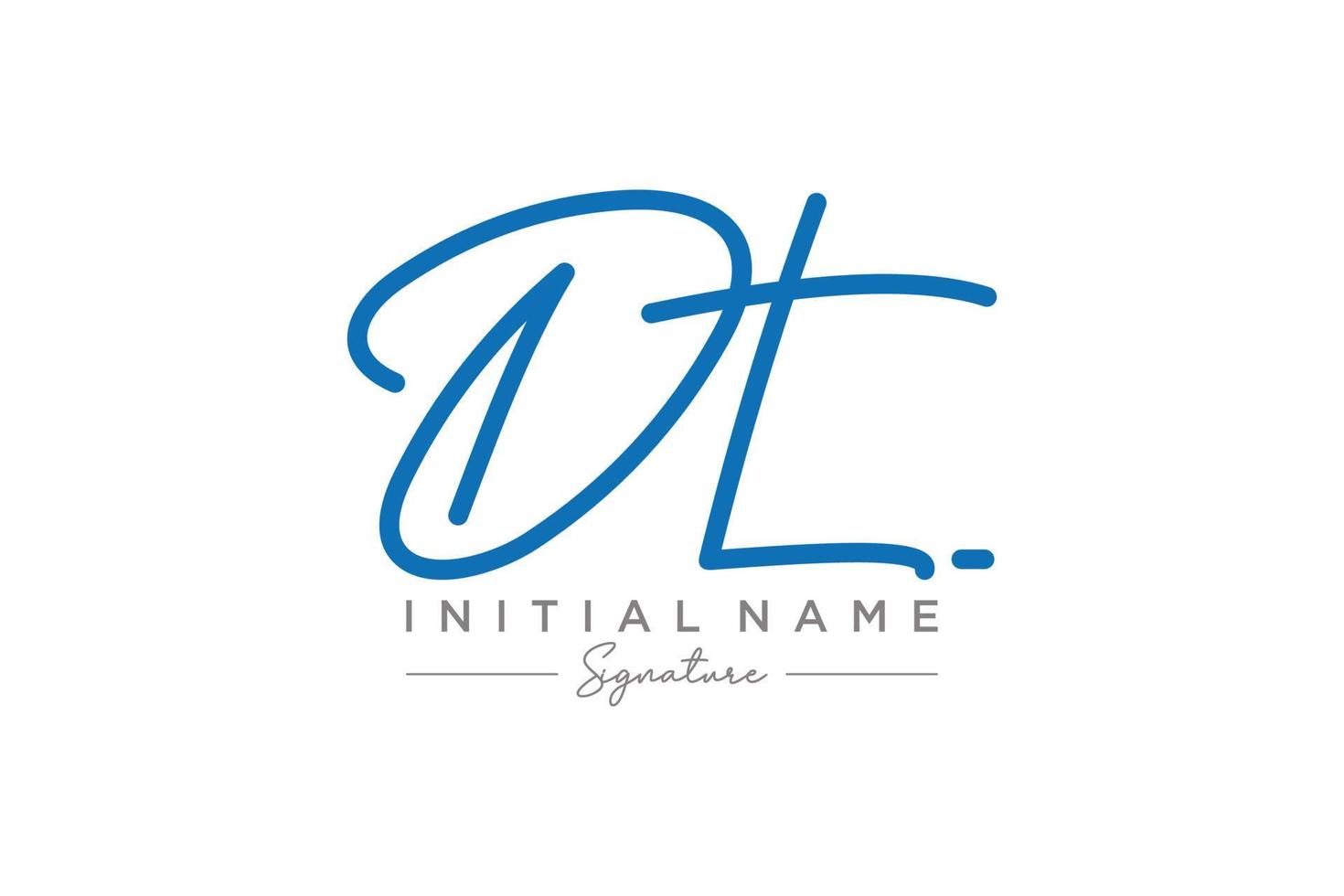 Initial DT signature logo template vector. Hand drawn Calligraphy lettering Vector illustration.