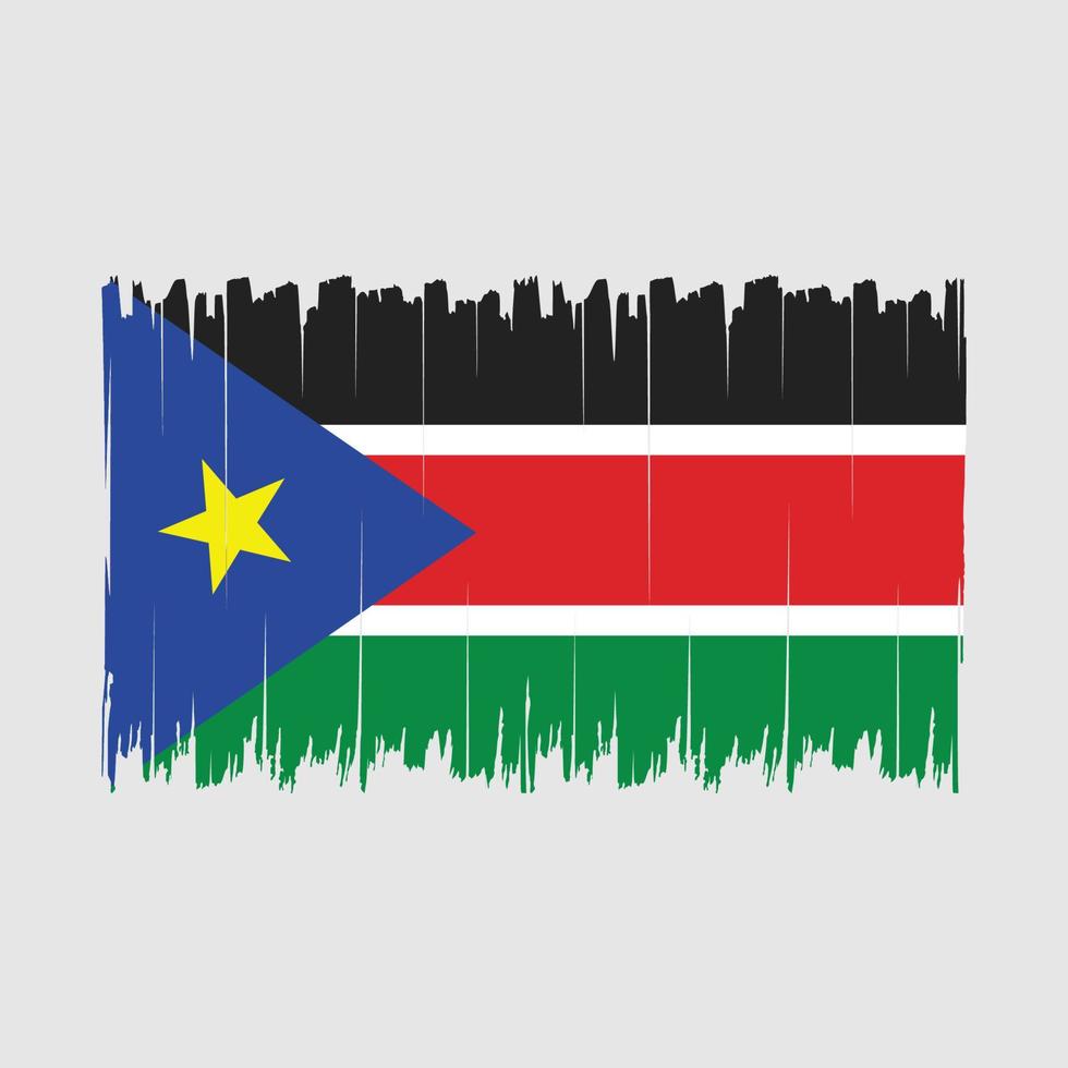 South Sudan Flag Brush vector