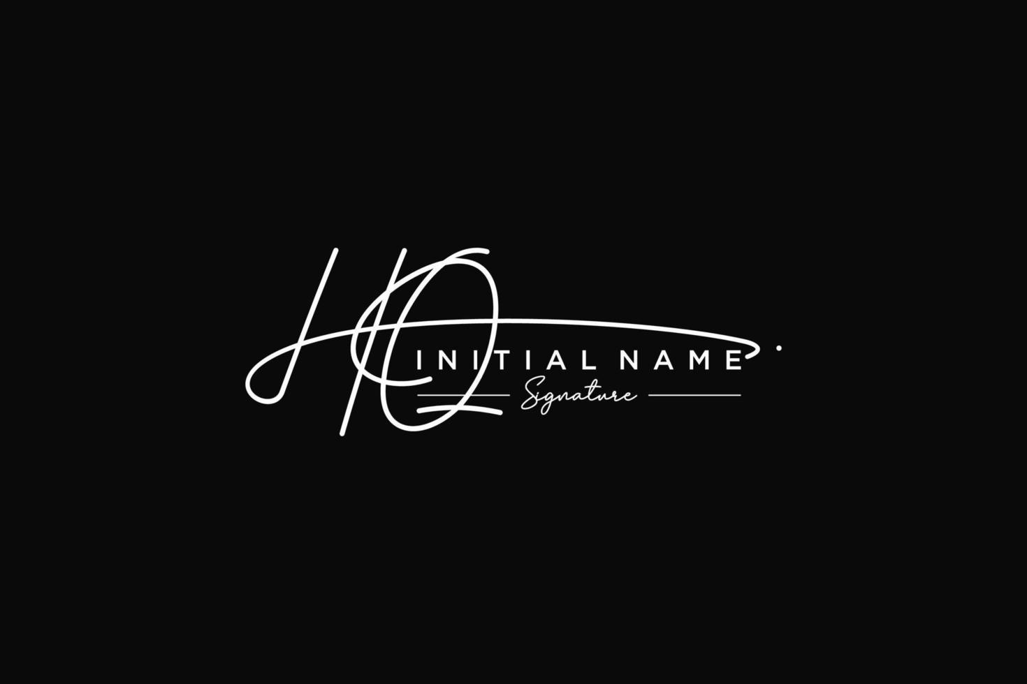 Initial HQ signature logo template vector. Hand drawn Calligraphy lettering Vector illustration.