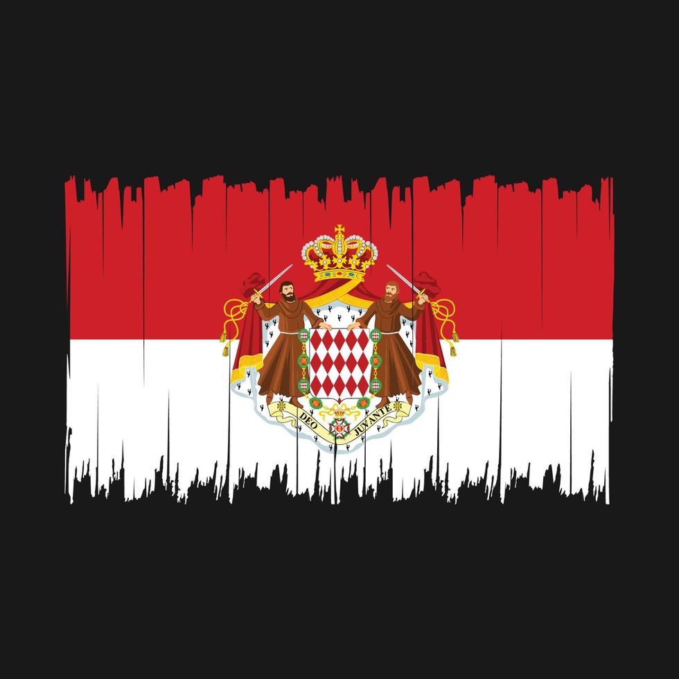 Monaco Flag Brush vector