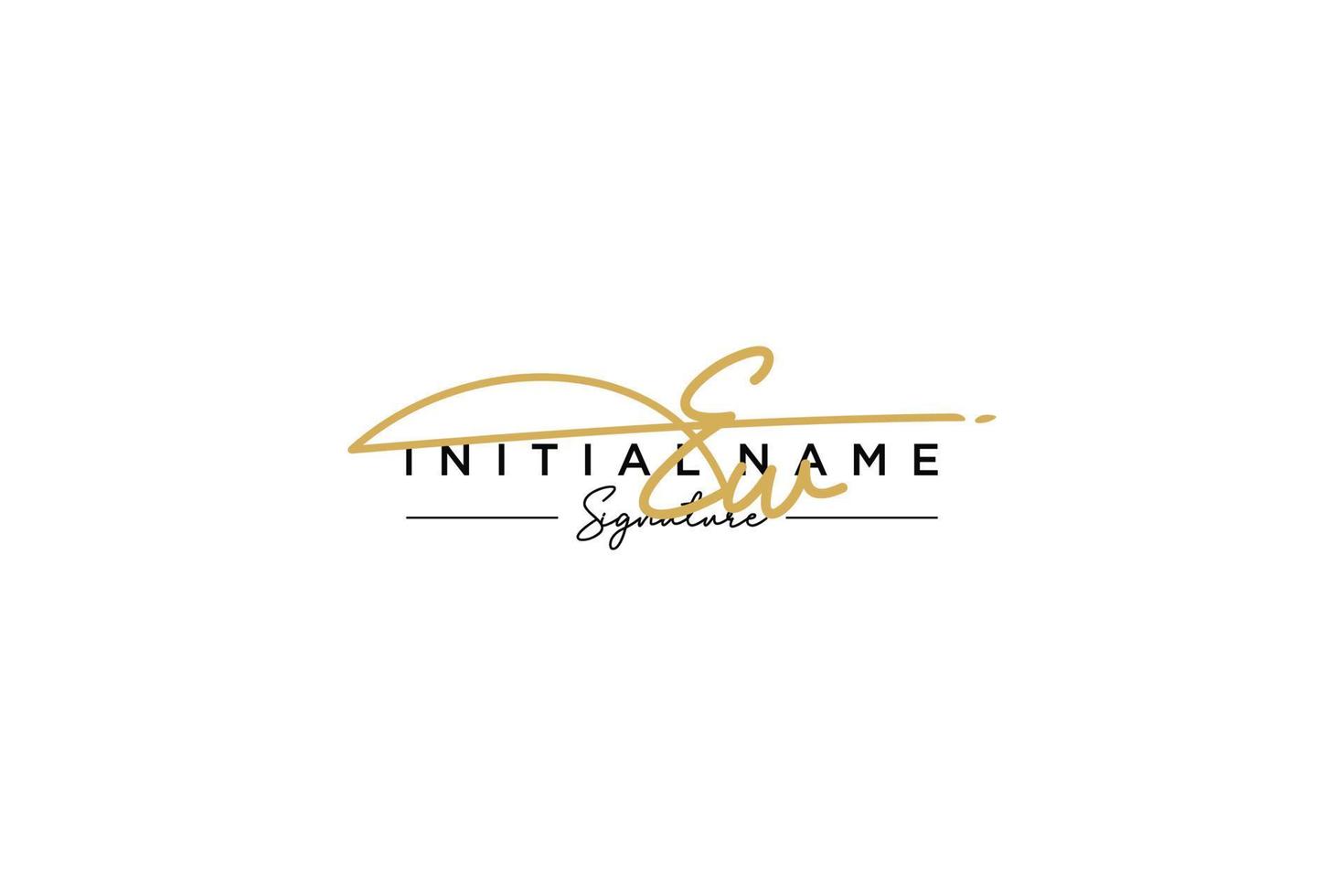 Initial EW signature logo template vector. Hand drawn Calligraphy lettering Vector illustration.