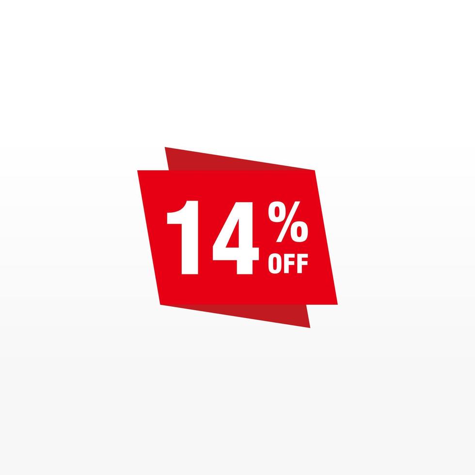 14 discount, Sales Vector badges for Labels, , Stickers, Banners, Tags, Web Stickers, New offer. Discount origami sign banner.