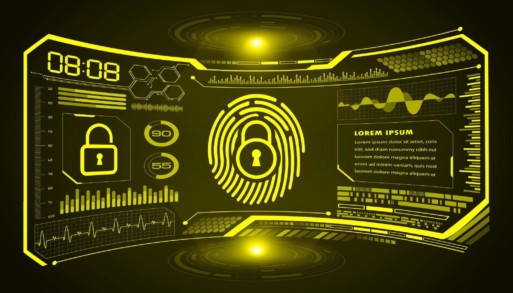 Modern HUD Technology Screen Background with padlock vector