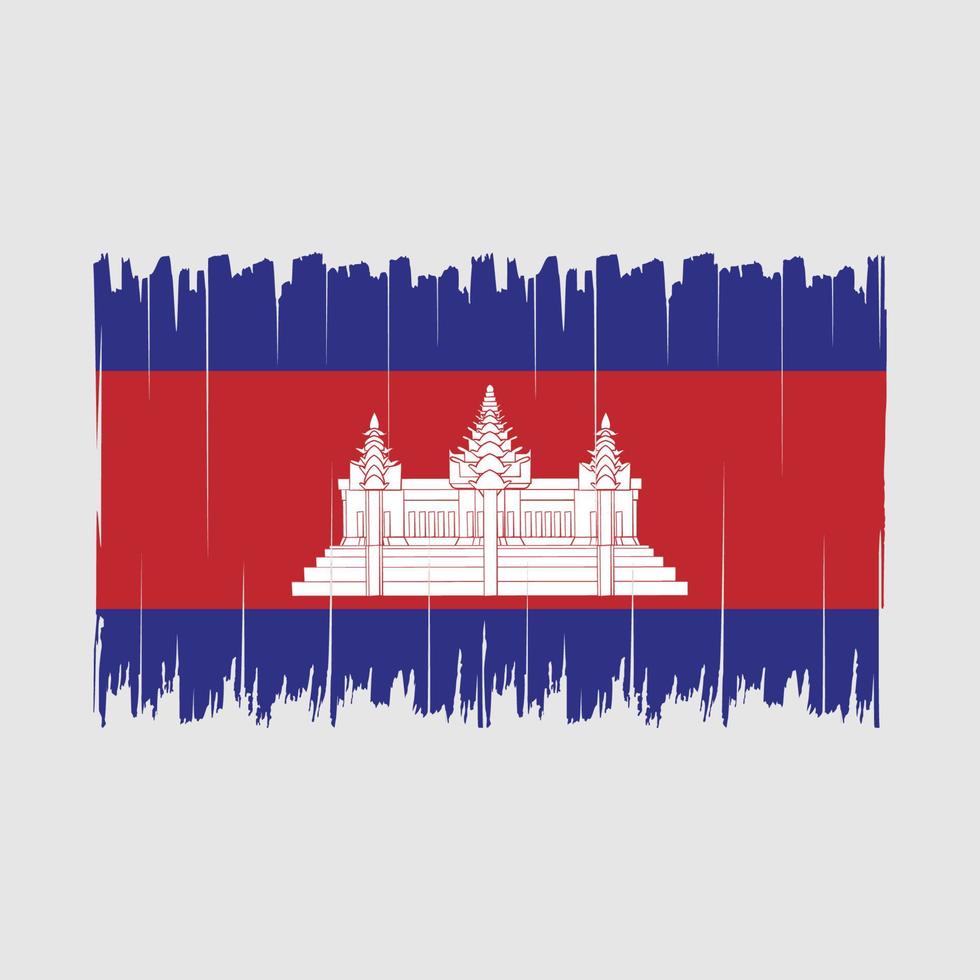 Cambodia Flag Brush vector