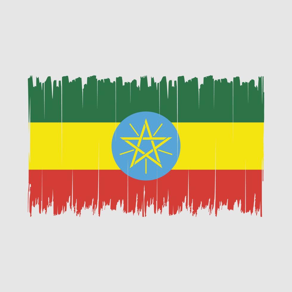 Ethiopia Flag Brush vector