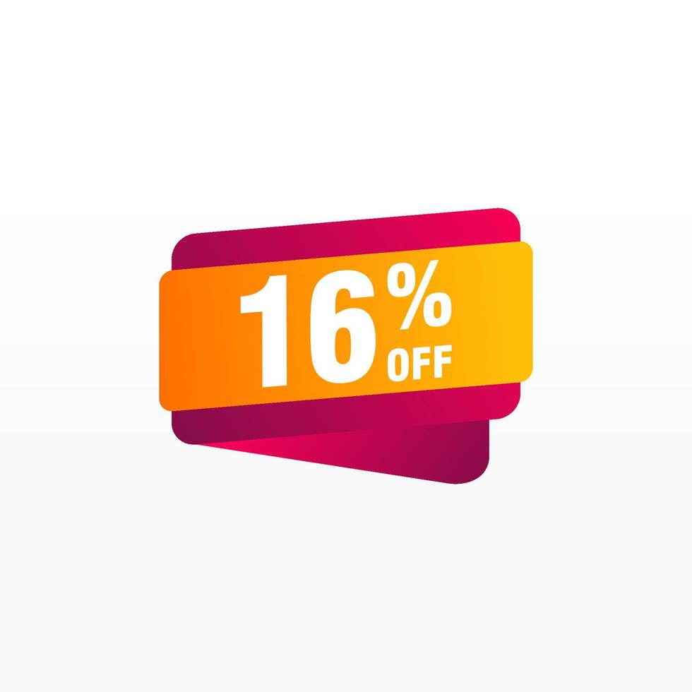 16 discount, Sales Vector badges for Labels, , Stickers, Banners, Tags, Web Stickers, New offer. Discount origami sign banner.