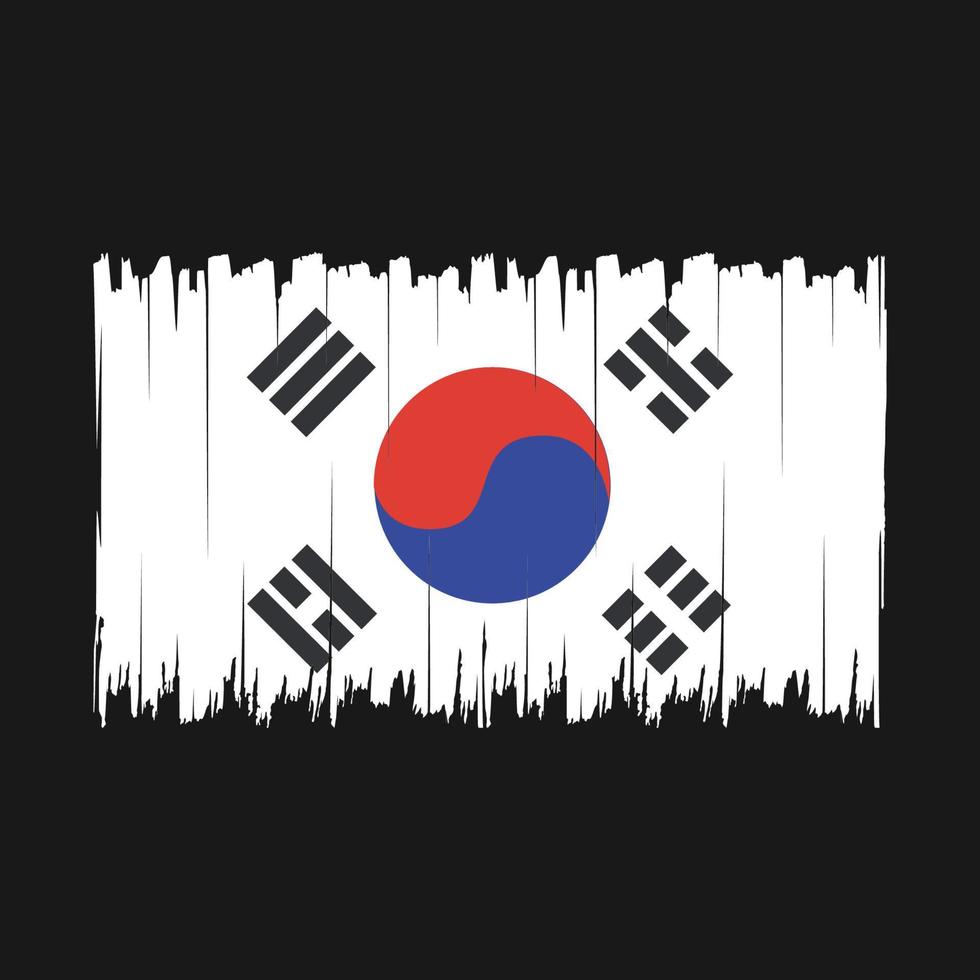 South Korea Flag Brush Vector