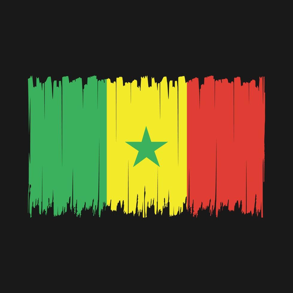 Senegal Flag Brush Vector