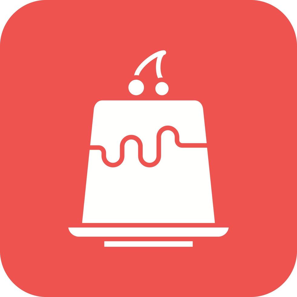 Pudding Glyph Round Corner Background Icon vector