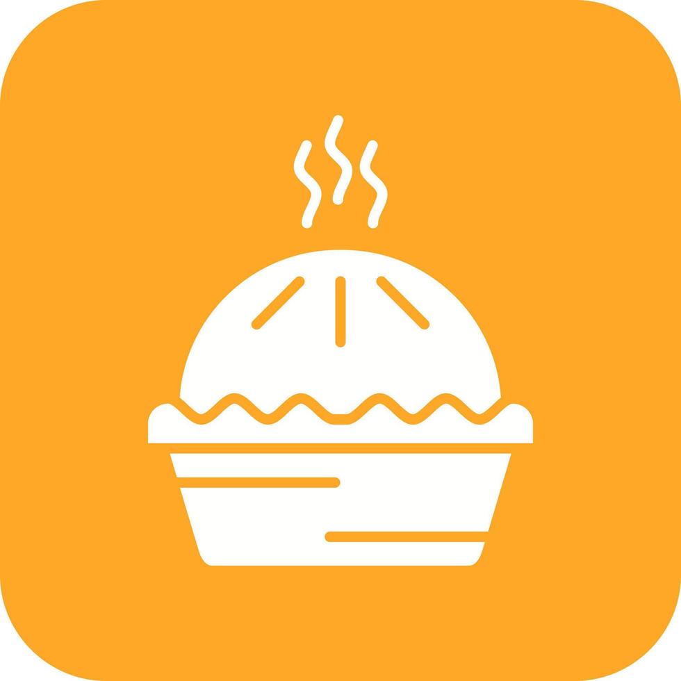 Pie Glyph Round Corner Background Icon vector