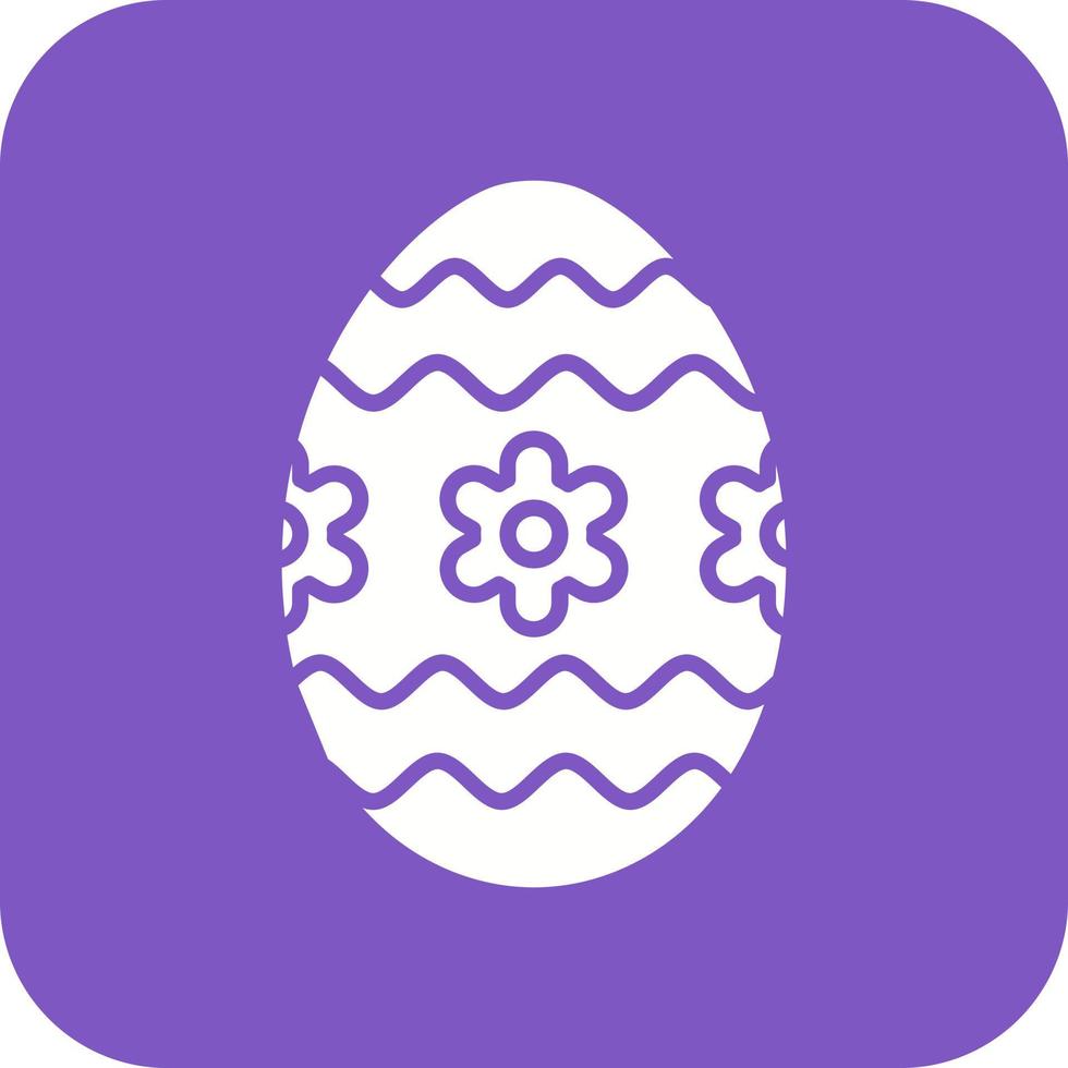 Chocolate Egg Glyph Round Corner Background Icon vector