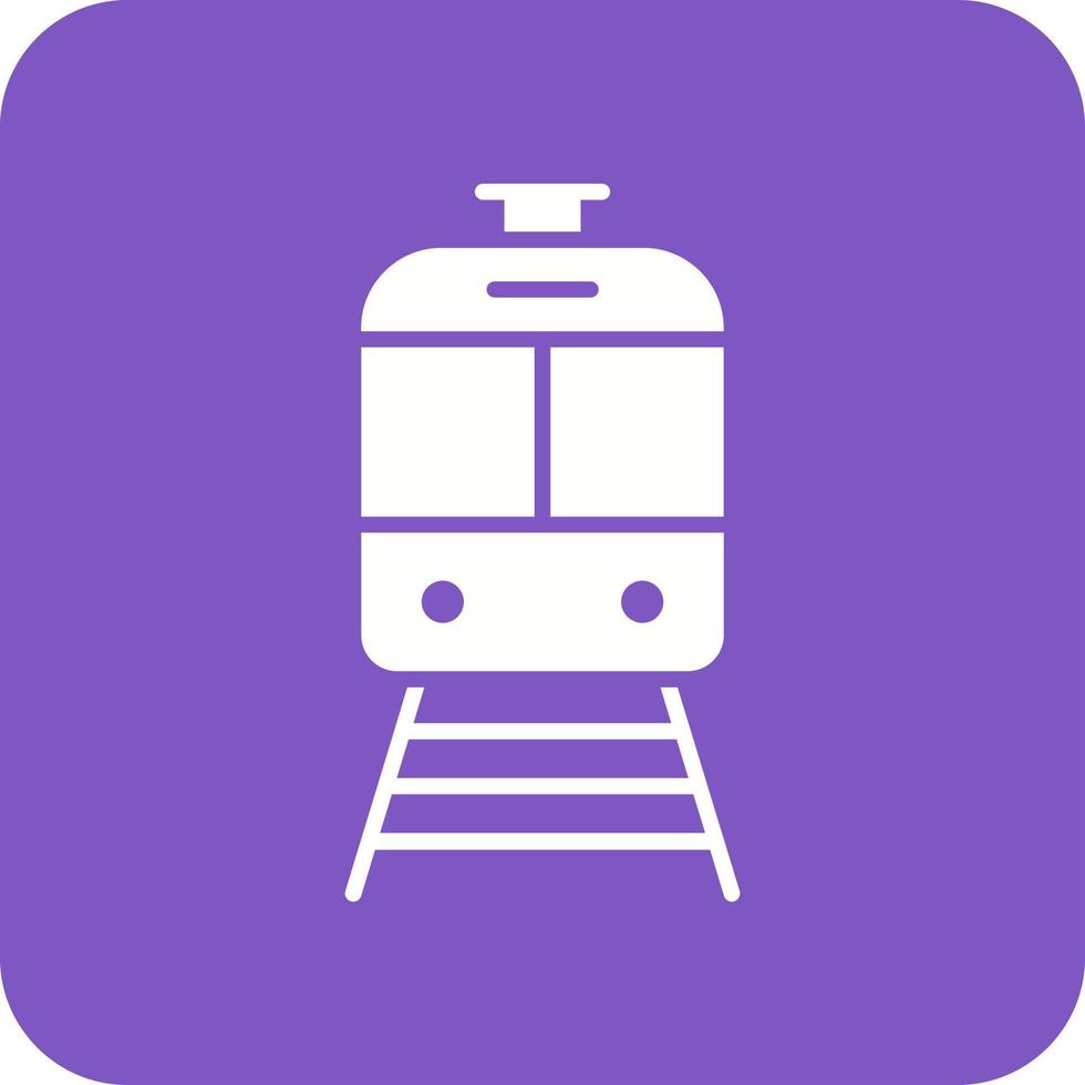 Train Glyph Round Corner Background Icon vector