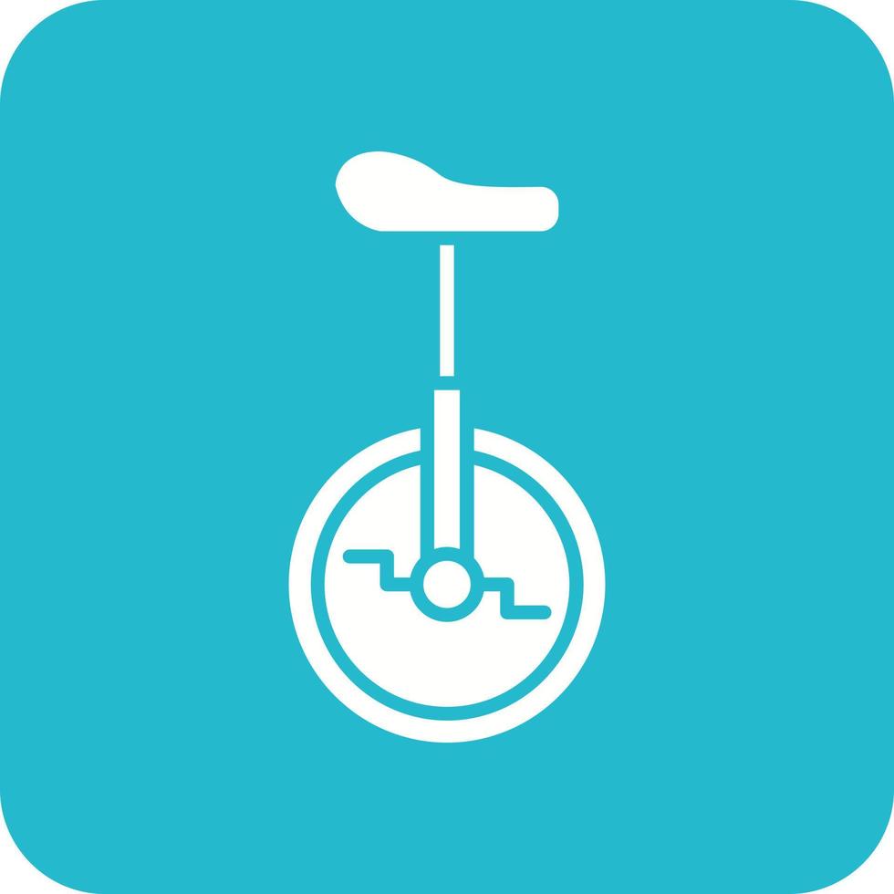 Monocycle Glyph Round Corner Background Icon vector