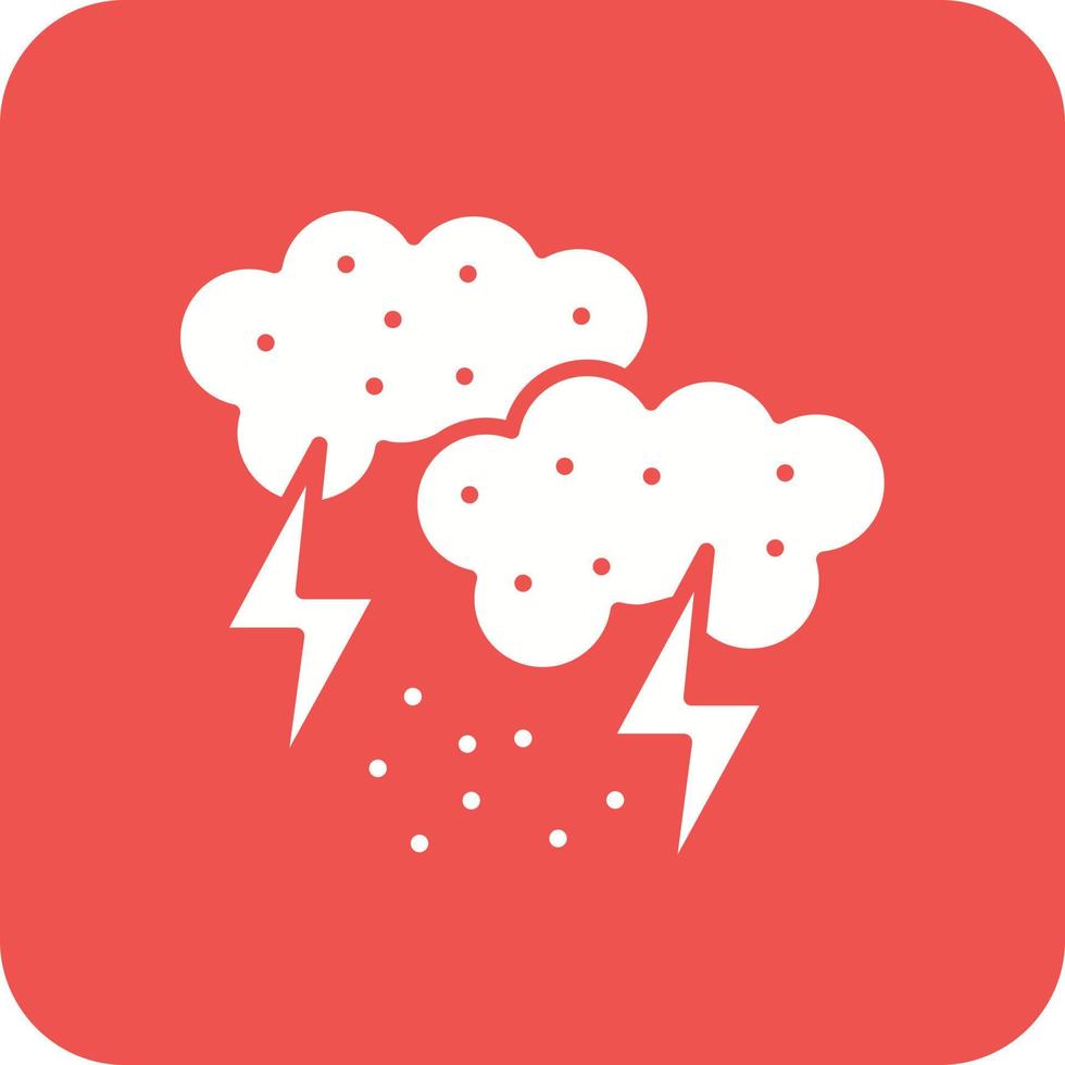 Thunderstorm Glyph Round Corner Background Icon vector