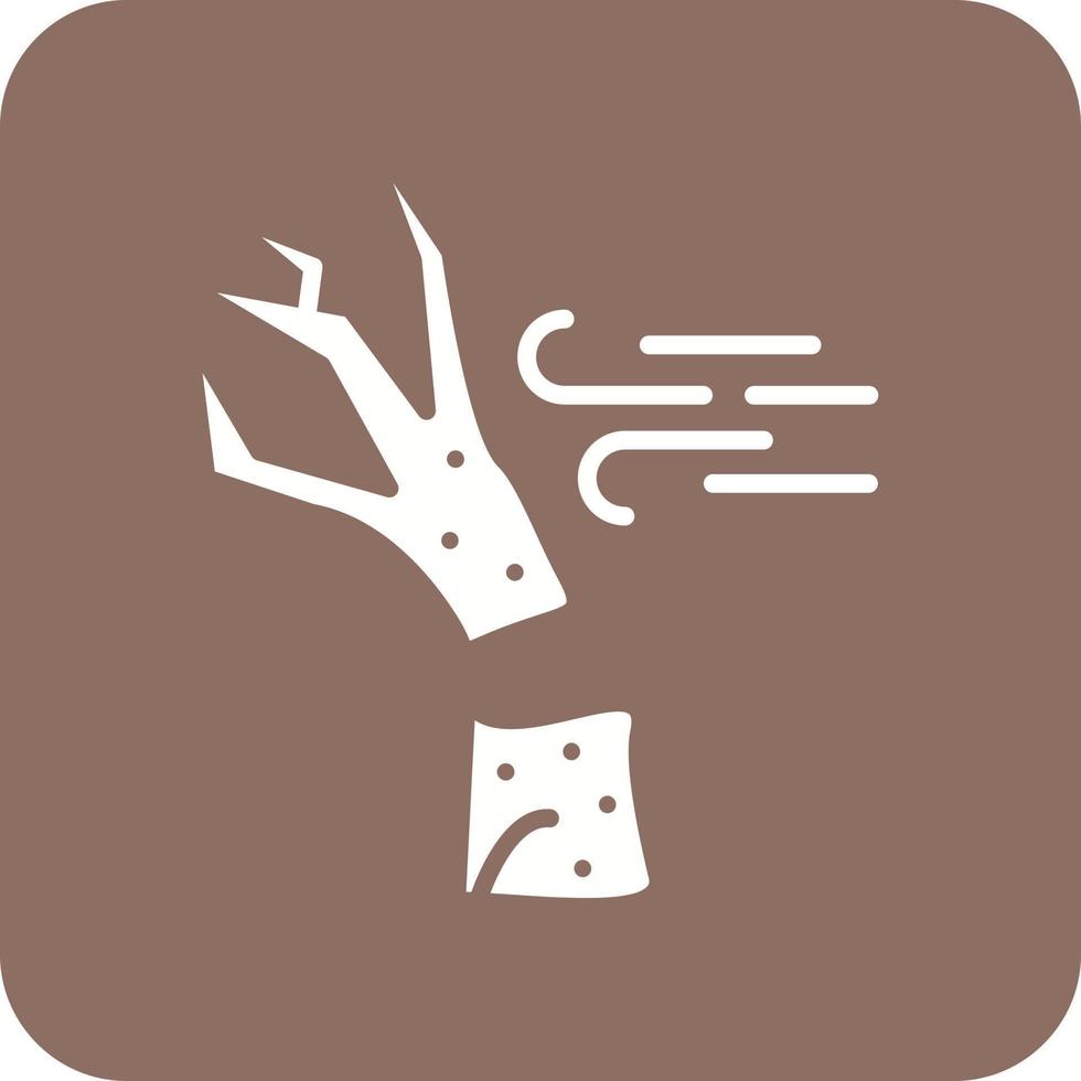 Tree Broken Glyph Round Corner Background Icon vector