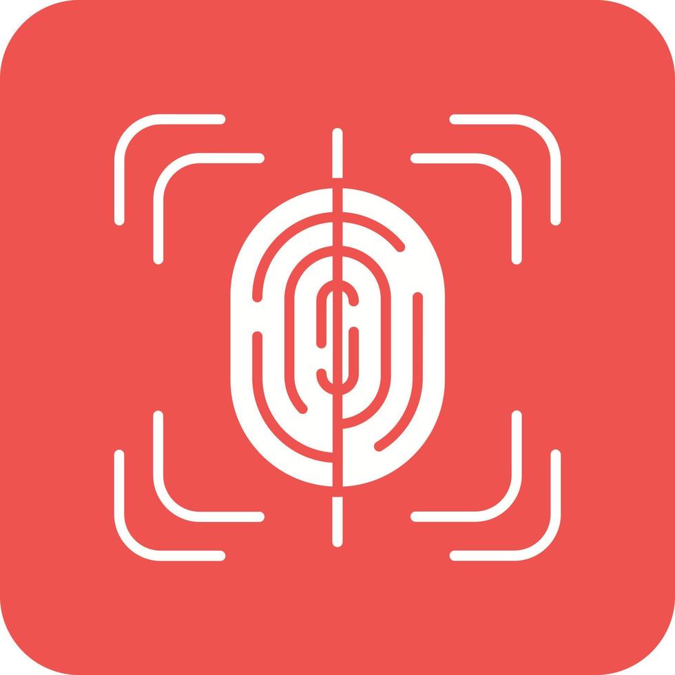 Fingerprint Scan Glyph Round Corner Background Icon vector