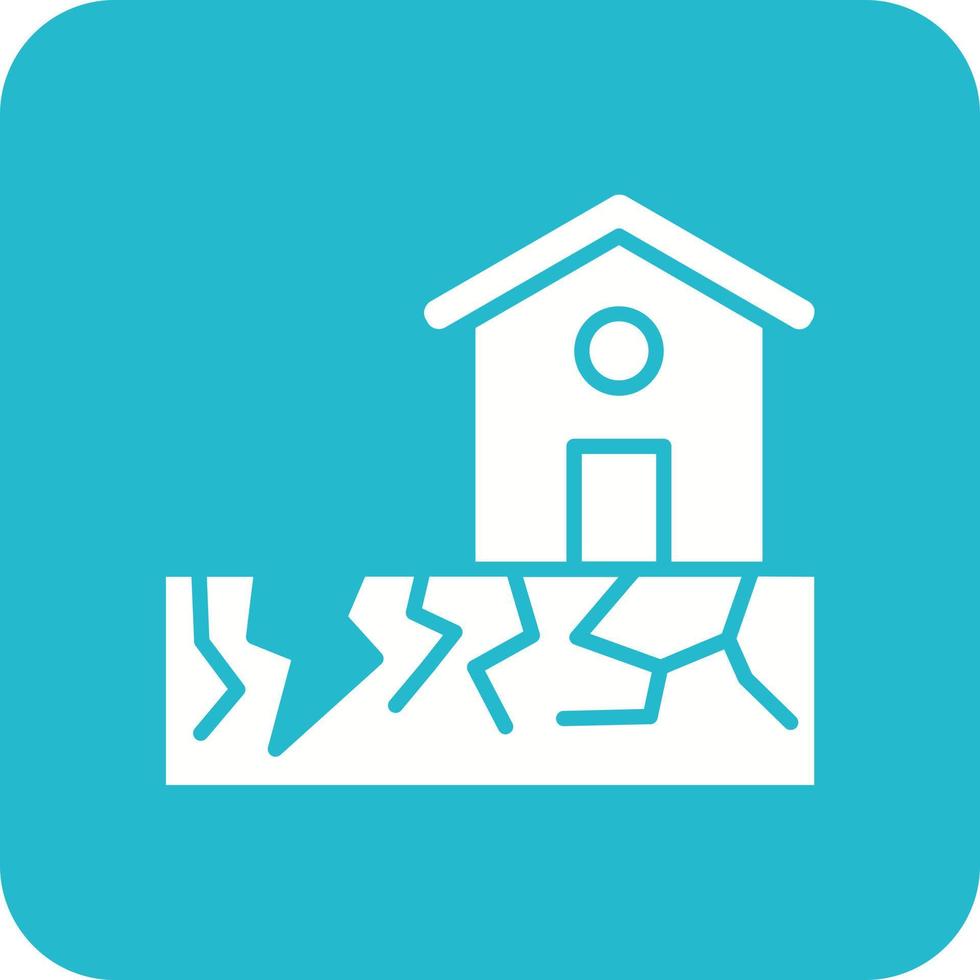 Earthquake Glyph Round Corner Background Icon vector