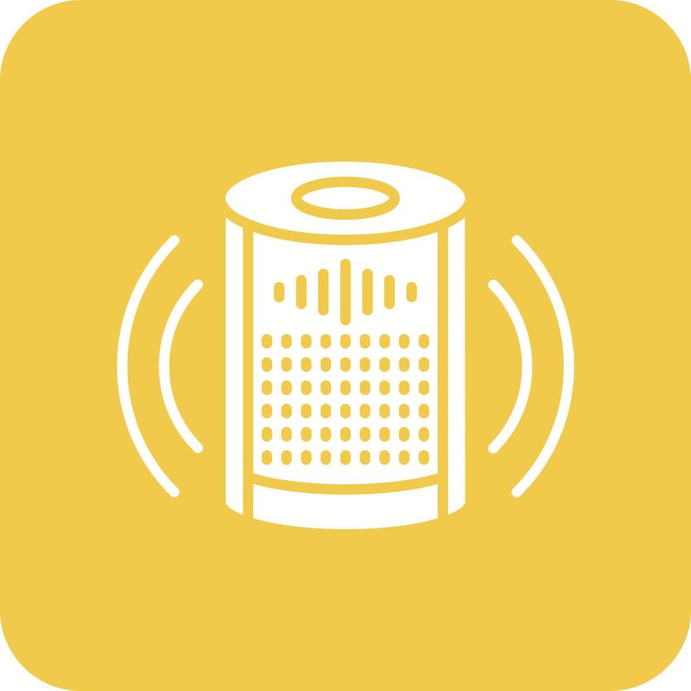 Smart Speaker Glyph Round Corner Background Icon vector