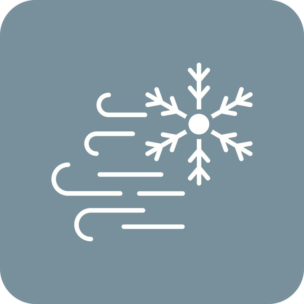 Cold Wave Glyph Round Corner Background Icon vector