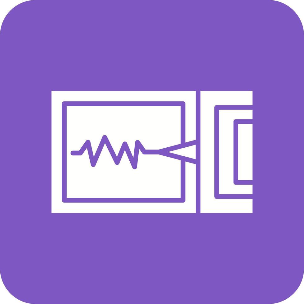 Seismograph Glyph Round Corner Background Icon vector