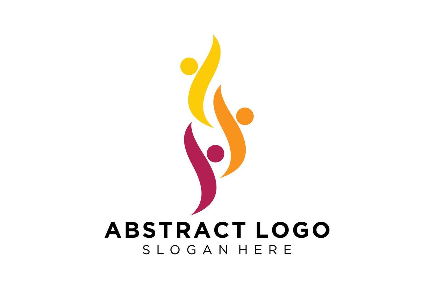 colección de logotipos de personas y familias abstractas vectoriales, iconos de personas, plantilla de logotipo de salud, símbolo de cuidado. vector