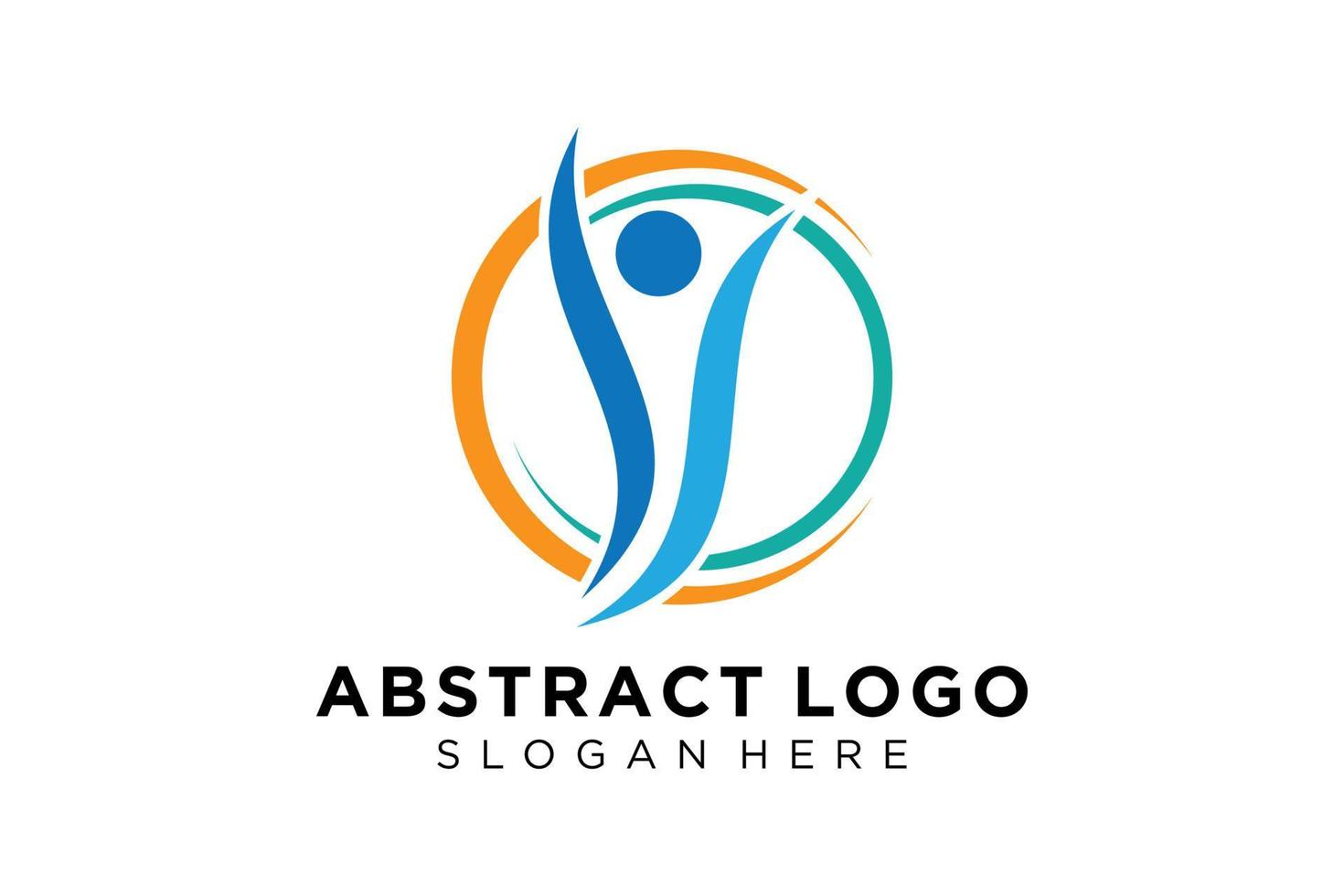 colección de logotipos de personas y familias abstractas vectoriales, iconos de personas, plantilla de logotipo de salud, símbolo de cuidado. vector