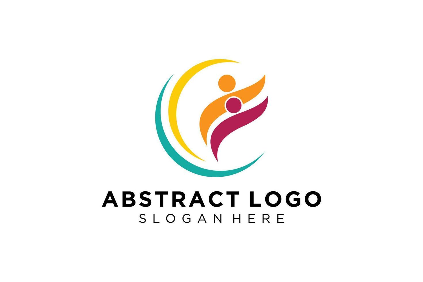 colección de logotipos de personas y familias abstractas vectoriales, iconos de personas, plantilla de logotipo de salud, símbolo de cuidado. vector