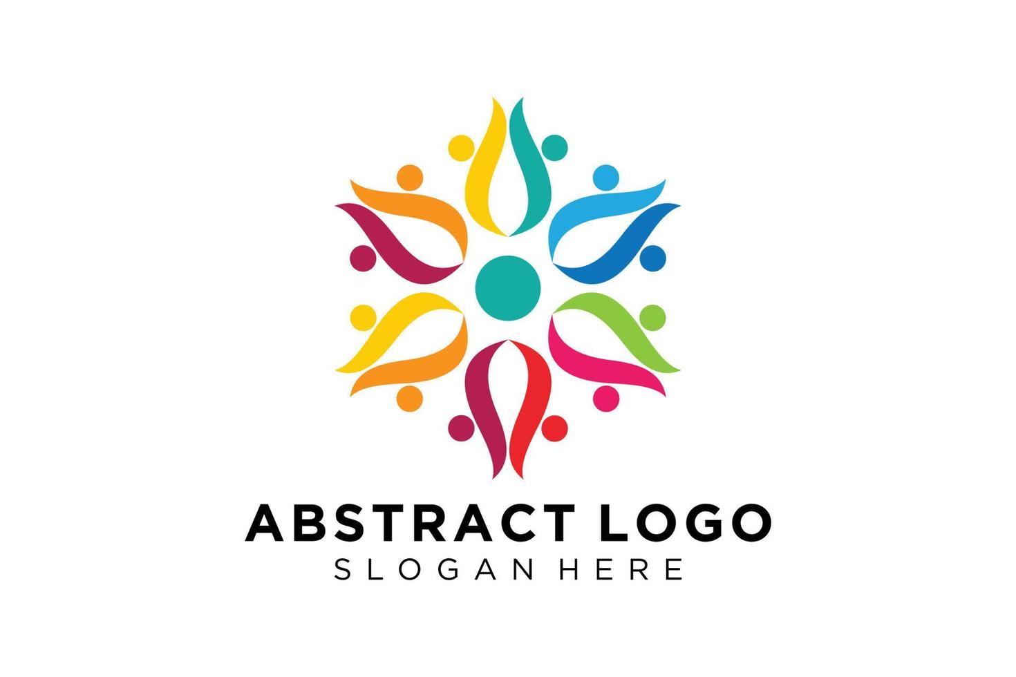 colección de logotipos de personas y familias abstractas vectoriales, iconos de personas, plantilla de logotipo de salud, símbolo de cuidado. vector