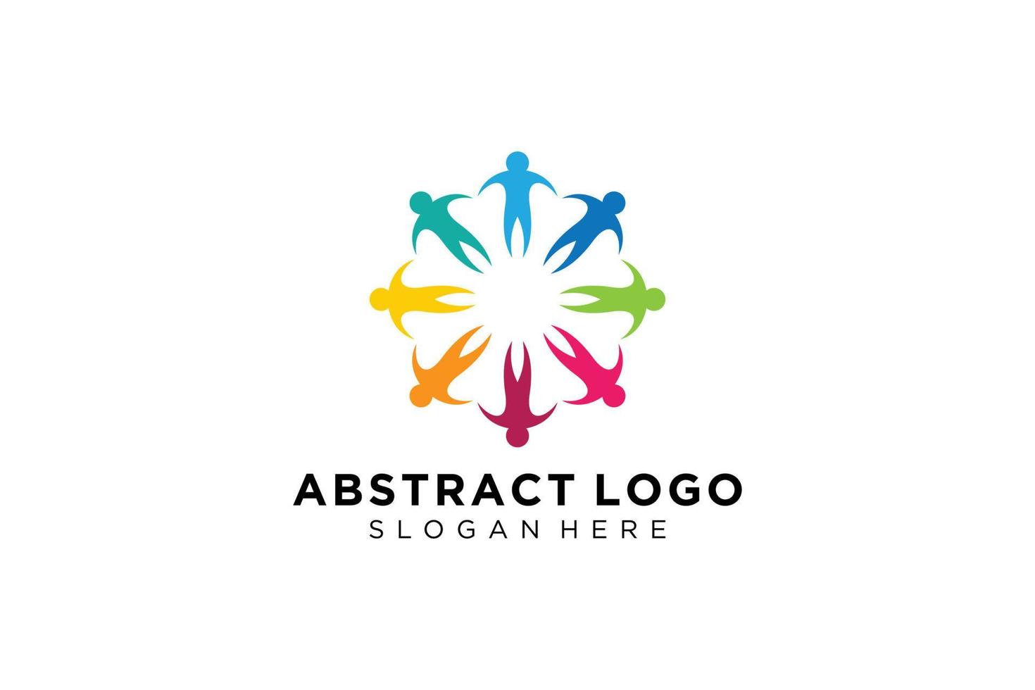 colección de logotipos de personas y familias abstractas vectoriales, iconos de personas, plantilla de logotipo de salud, símbolo de cuidado. vector