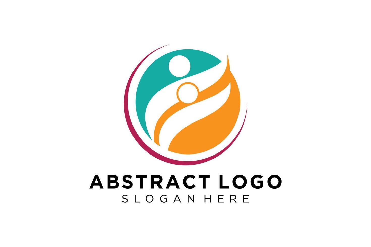 colección de logotipos de personas y familias abstractas vectoriales, iconos de personas, plantilla de logotipo de salud, símbolo de cuidado. vector