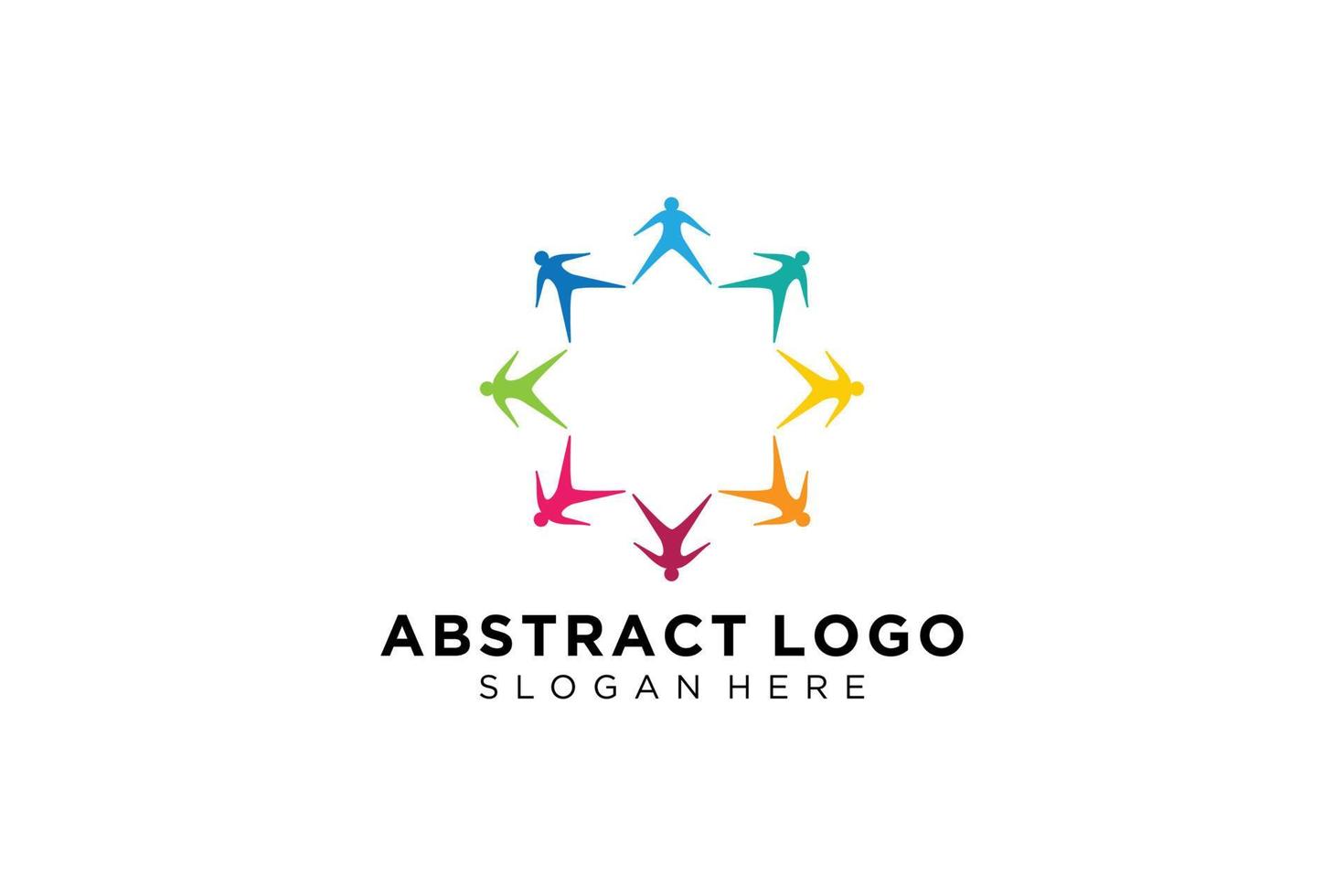 colección de logotipos de personas y familias abstractas vectoriales, iconos de personas, plantilla de logotipo de salud, símbolo de cuidado. vector