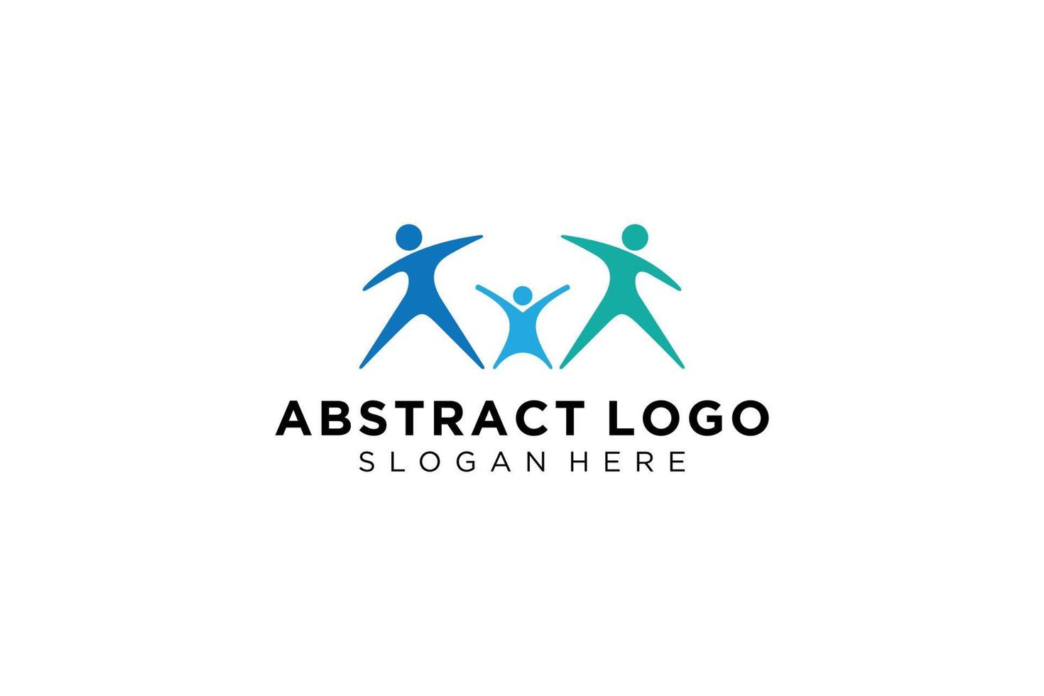 colección de logotipos de personas y familias abstractas vectoriales, iconos de personas, plantilla de logotipo de salud, símbolo de cuidado. vector