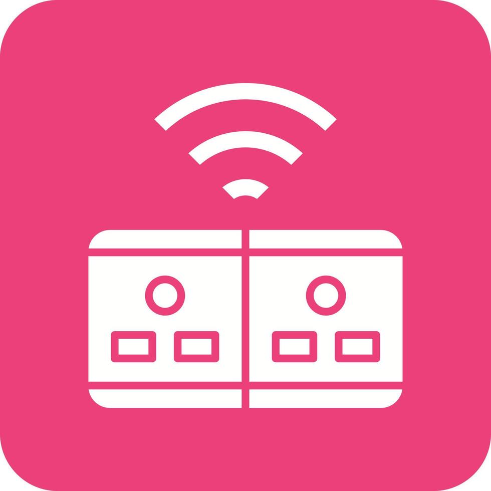 Smart Socket Glyph Round Corner Background Icon vector