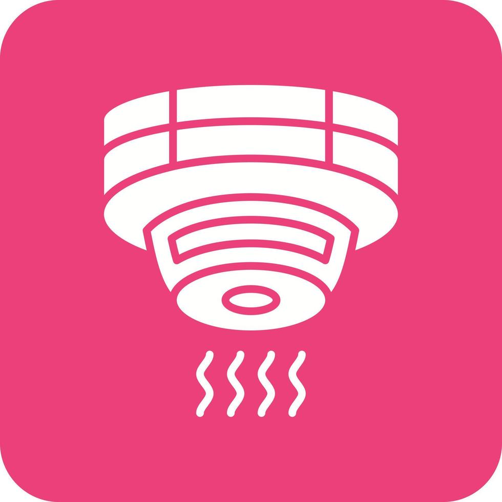 Smoke Detector Glyph Round Corner Background Icon vector