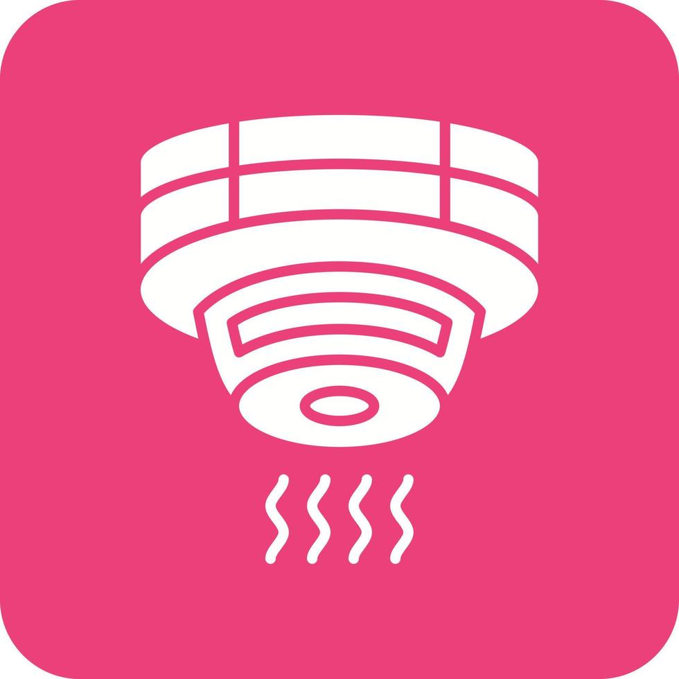 Smoke Detector Glyph Round Corner Background Icon vector