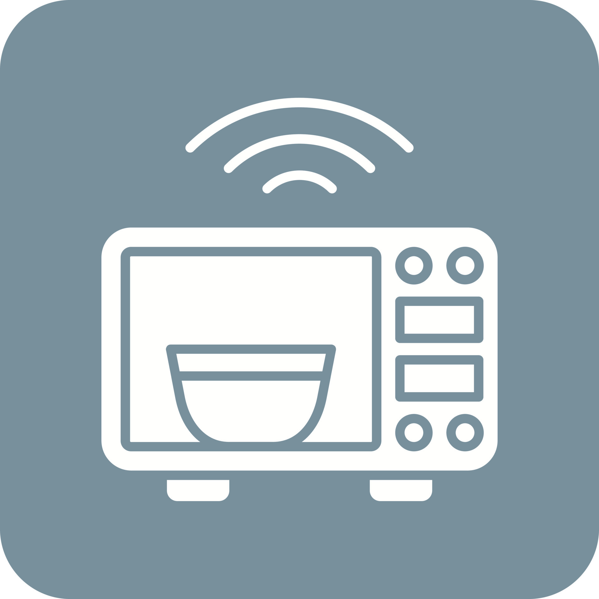 Smart Microwave Glyph Round Corner Background Icon 16025996 Vector Art