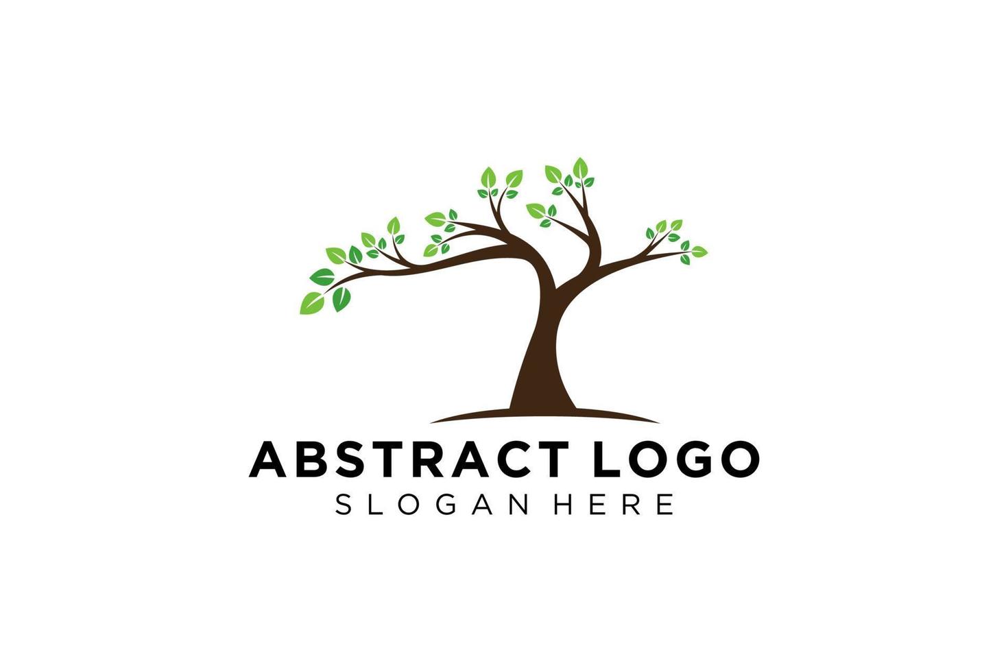 Green tree logo design natural and abstract leaf. vector