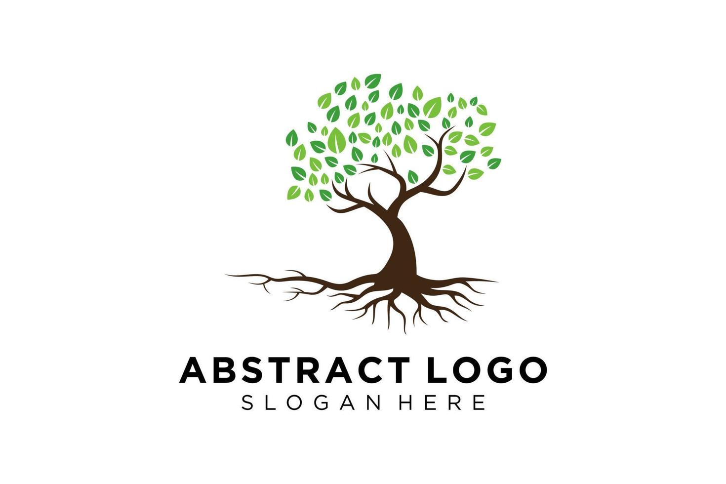 Green tree logo design natural and abstract leaf. vector