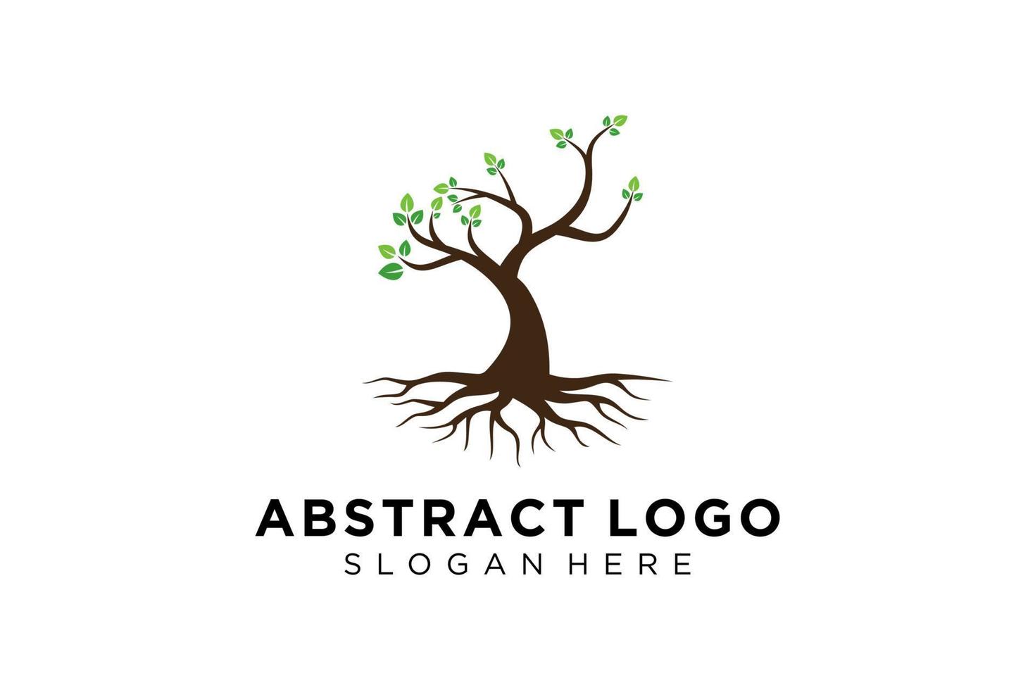 Green tree logo design natural and abstract leaf. vector