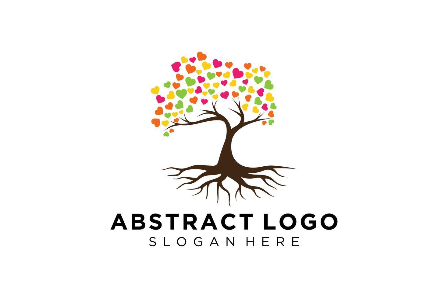 Green tree logo design natural and abstract leaf. vector