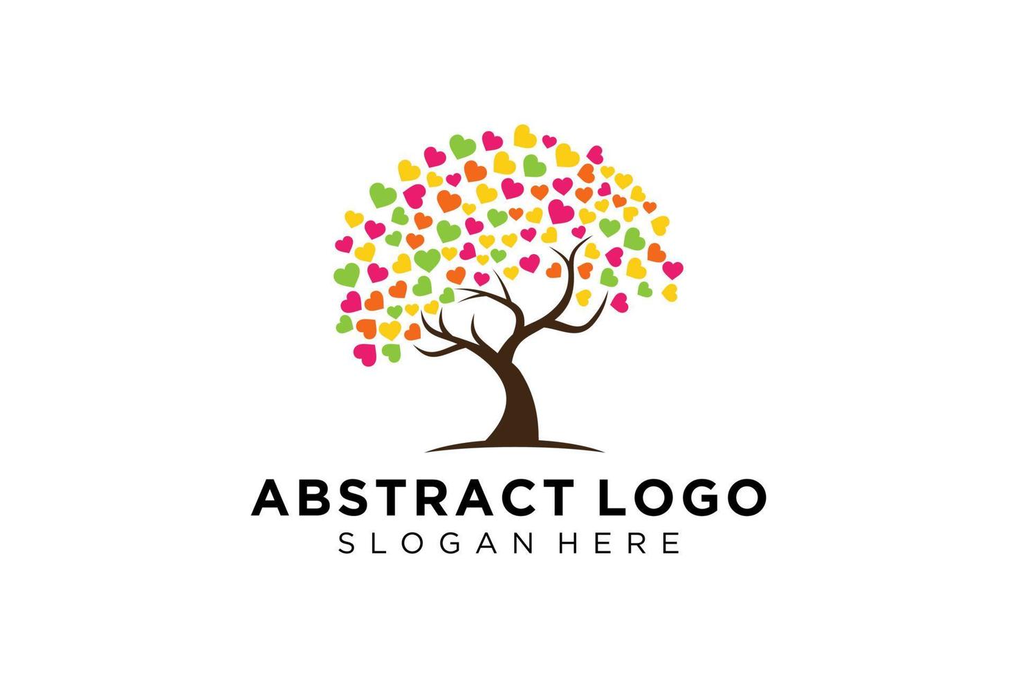 Green tree logo design natural and abstract leaf. vector