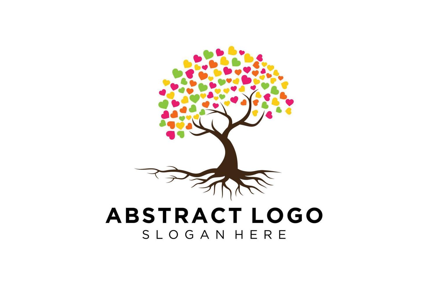 Green tree logo design natural and abstract leaf. vector