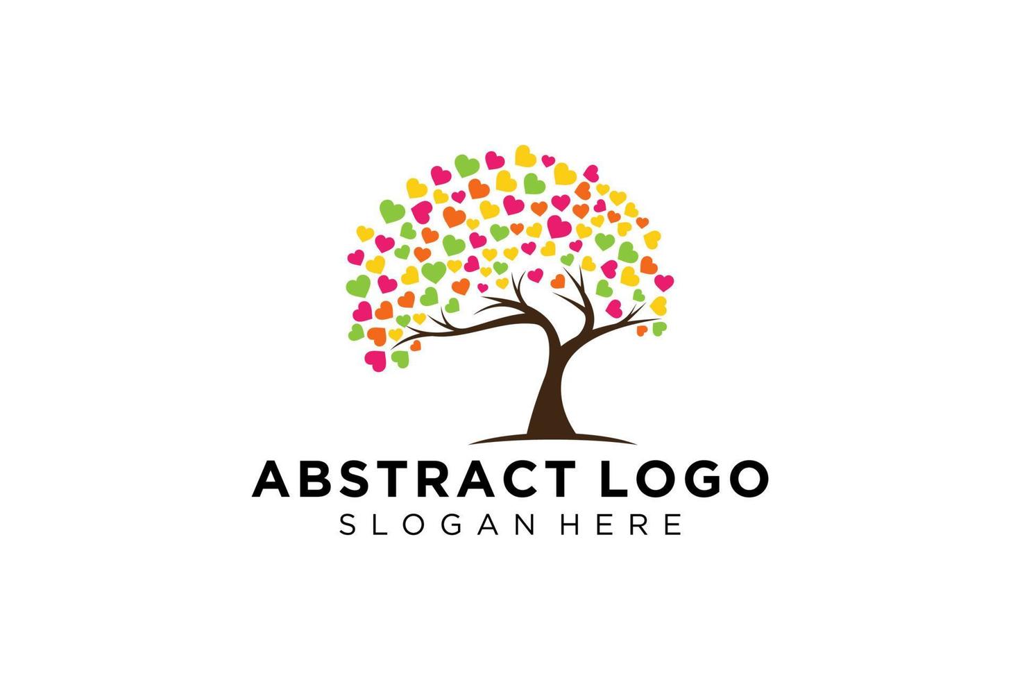 Green tree logo design natural and abstract leaf. vector