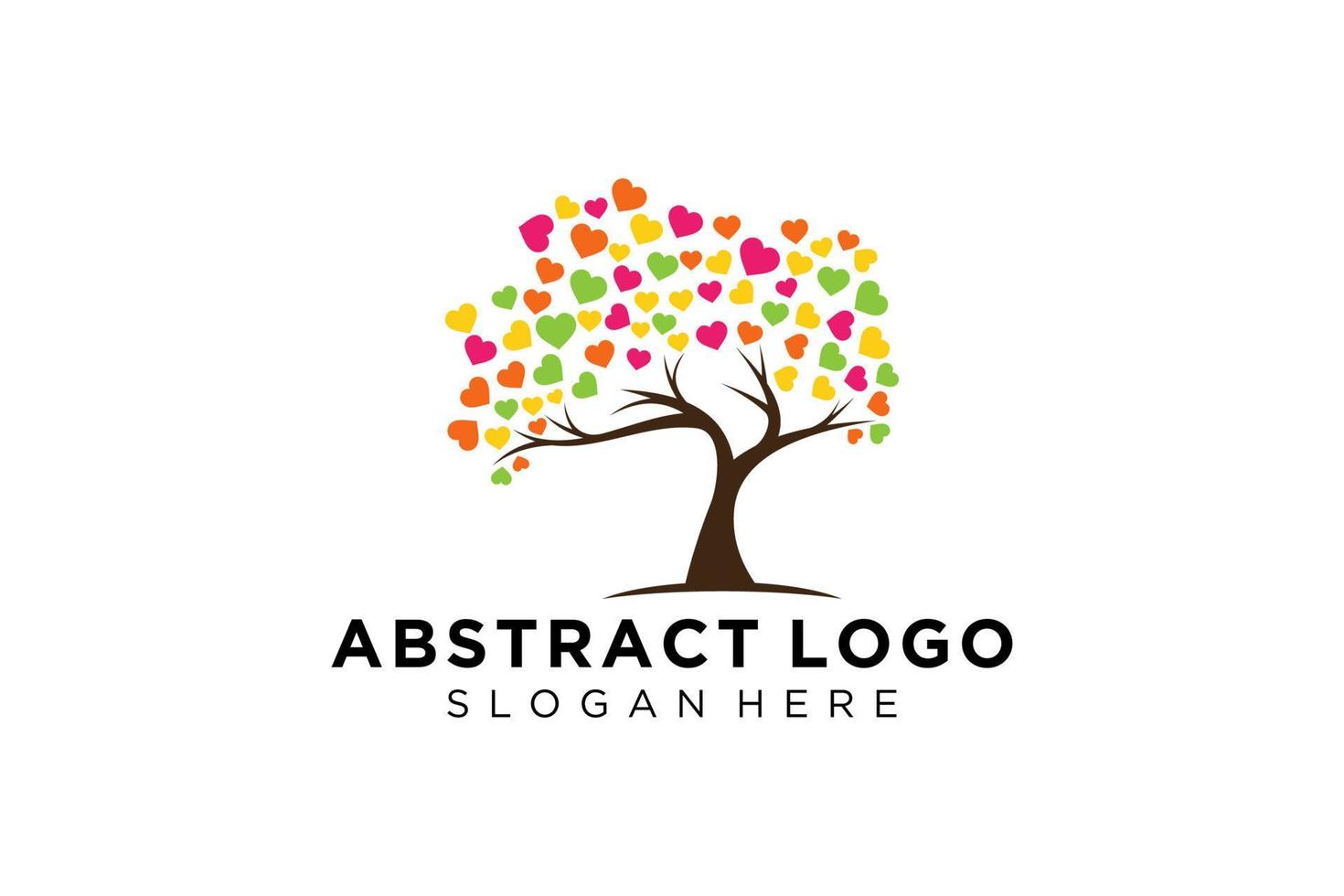 Green tree logo design natural and abstract leaf. vector