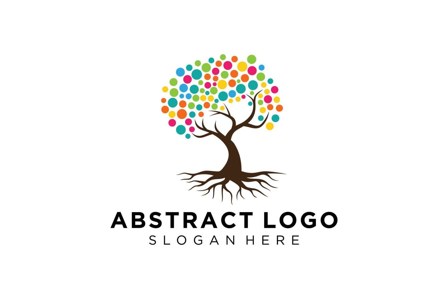 diseño de logotipo de árbol verde hoja natural y abstracta. vector