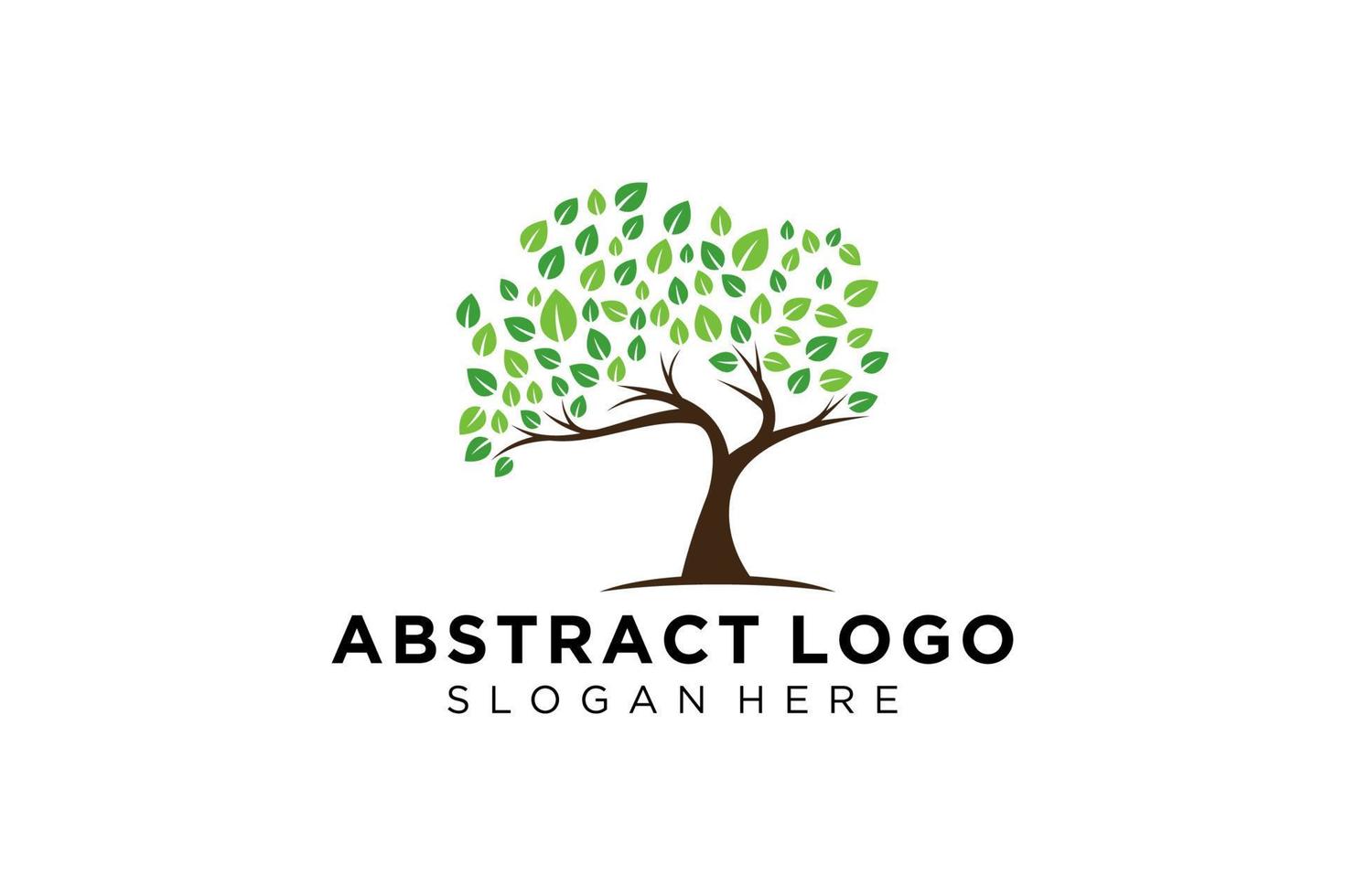 Green tree logo design natural and abstract leaf. vector