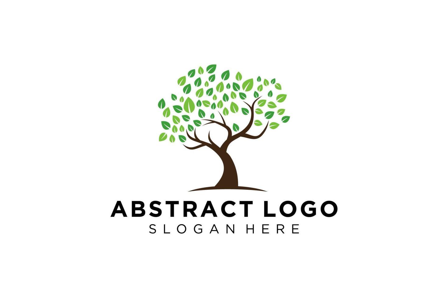 Green tree logo design natural and abstract leaf. vector